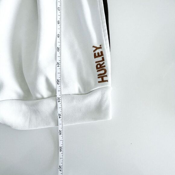 Hurley Mens Y2K Athlete Jacket Full Zip Mock Neck White Brown Large - Picture 9 of 9